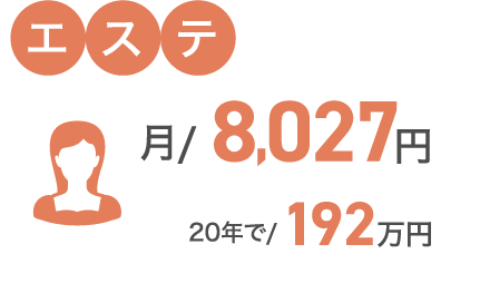 エステ 月/8,027円 20年で/192万円
