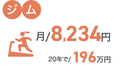 ジム 月/8,234円 20年で/196万円